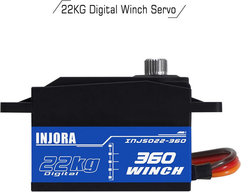 INJS022-360 22KG 360 25T Winch INJORA Rotation Digital Servo with Low Profile Spool for RC Crawler Car Boat Model