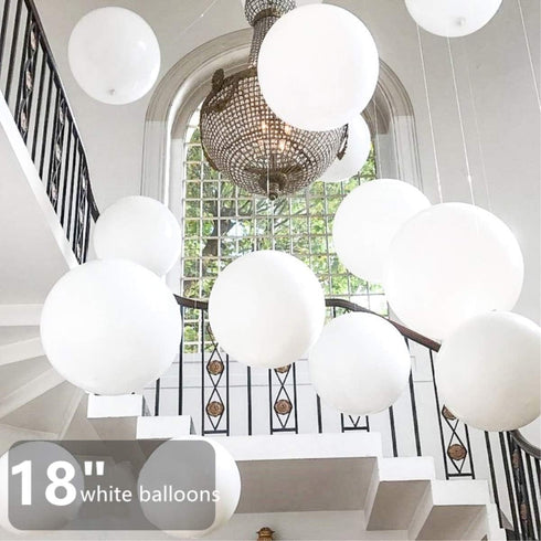 24pcs 18 Inch Big White Latex Balloons - Round Giant Jumbo Balloons for Photo Shoot & Party Decorations