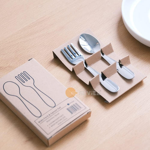 Montessori Nido Stainless Steel Flatware Set for Baby Toddler Fork and Spoon