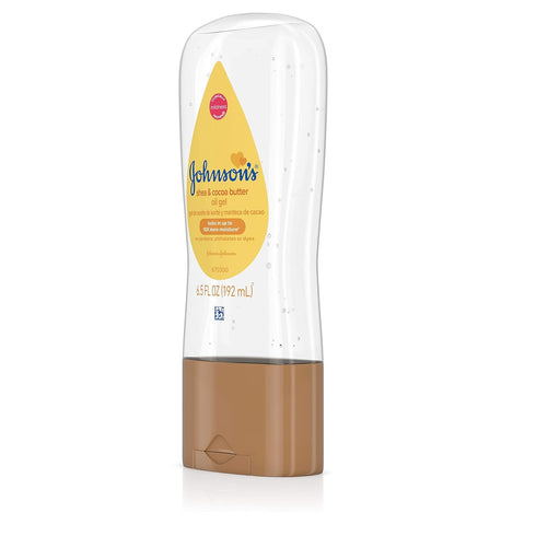 6.5 oz Johnson's Baby Oil Gel, Moisturizing Baby Massage Mineral Oil Enriched with Shea & Cocoa Butter, Dry Skin Relief