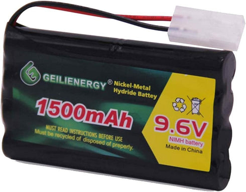 GEILIENERGY 9.6V NI-MH Rechargeable Battery Pack, Standard Tamiya Connector for RC Car, Robots, OTC Genisys 239180 &