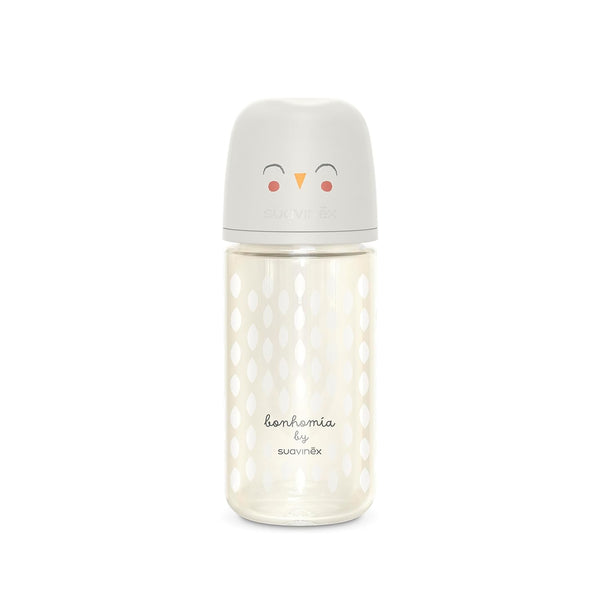Suavinex Bonhomia Glass Baby Bottle with SX PRO Silicone Nipple, Anti Colic