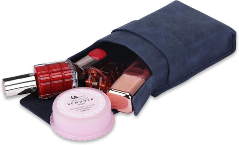 TheAntiq Leather Playing Card Case (Blue) for Board Games, Coin Pouch, Change Holder, Money Organiser, Card Deck Holder