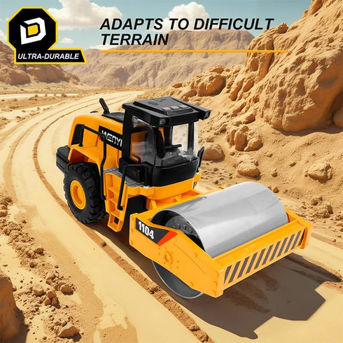 YySiRui 15" 1:10 Steam Roller Toy, Road Roller Toy, Scale Classics Roller Truck Toy, Real Working Parts, Motion Drive