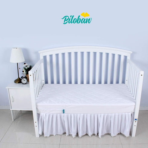6 Zippered Crib Mattress Protector - Waterproof Crib Mattress Encasement, Breathable and Absorbent, Sides Fully Encased