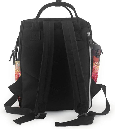 QSMJKLD Backpack Mommy Daypack Burning bush with red berries Diaper Bag with Changing Pad, Pacifier Holder