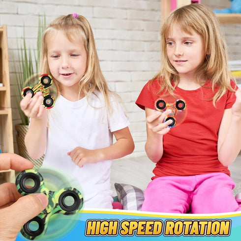 Mechaniker 10 Pack Set, 3-12 Fidget Spinner Toy Bulk for Kids Adults, Metal Tri-Spinner Fidget Hand Spinner for Stress