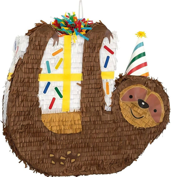 Unique Sloth-Shaped Drum Piñata - 1 Pc, Colorful Design, Perfect for Kids Birthdays & Celebrations