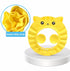 SIQITECHNO Cat Baby Shower Cap with Earmuff Foldable Anti-Reflux Cartoon Baby Shower Cap Soft Bath Shampoo Cap