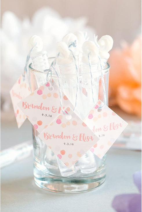 200 Pack Mini Bubble Wands, White Bubble Stick Toy Bulk for Weddings, Anniversaries, Celebrations, Party Favors for