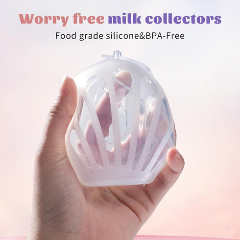 ZCBB 2 Breastfeeding2.5oz/75ml ShelBreastfeeding PCS Silicone Breast Milk Collectors for Silicone Hands Free Breast
