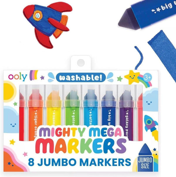 Ooly Thick Toddler Markers with Jumbo Grip, Mighty Mega Triangle Tip Markers