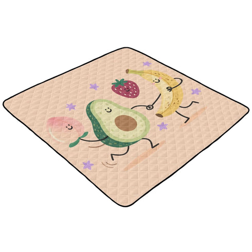tplaotee 50'' 50''alfombras Fruit Food Dance Funny Soft Padded Baby Care Play mat for Floor Non-Toxic Foldable Playroom
