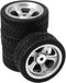 ShareGoo OD 2.55" RC 12mm Hex Plastics Wheel Rims & Rubber Tires for RC 1/10 On-Road Racing