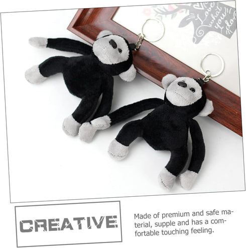 2pcs Plush Monkey Keychains, Stuffed Orangutan Gorilla Keyrings, Cute Animals for Backpacks, Monkey Stuffed Animal