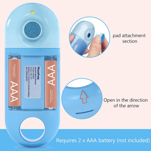 4-in-1 Trimmer Set Baby Nail File Electric, Battery Powered Baby Nail Electric with Storage Case & Night Light