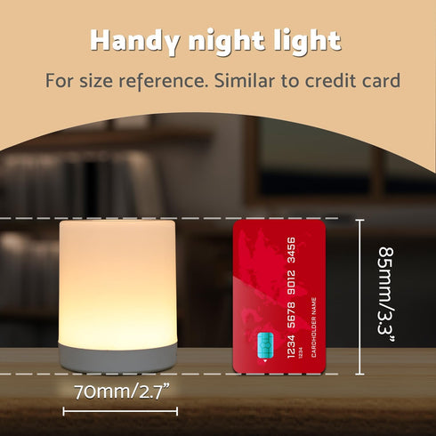 Mini Night Light, Soft Dim Lamp, Cordless Touch Night Light, Dimmable Portable Rechargeable for Baby Nursery