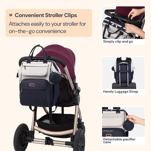 Backpack, Pack BabbleRoo Diaper Bag Multifunction Large Bags with Changing Pad & Stroller Straps Pacifier Case, Unisex