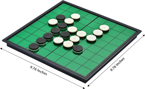 Magnetic Reversi Board Game Set with Folding Board Classic Travel Games for Kids and Adults