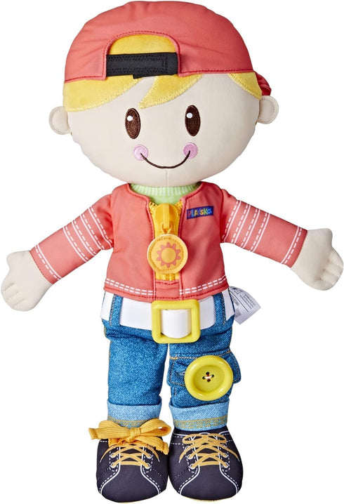 Playskool Dressy Kids Doll with Blonde Hair and Hat, Activity Plush Toy for Kids Ages 2 and Up (Amazon Exclusive)