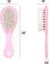 3 Piece Baby Hair Brush and Comb Set for Newborns and Toddlers, Pink