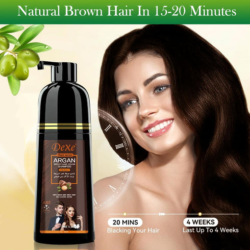 Instant Black Hair Dye Shampoo for Gray Hair Coverage | Hair Color Shampoo for Men/Women | 3 in 1-100% Grey Cover,