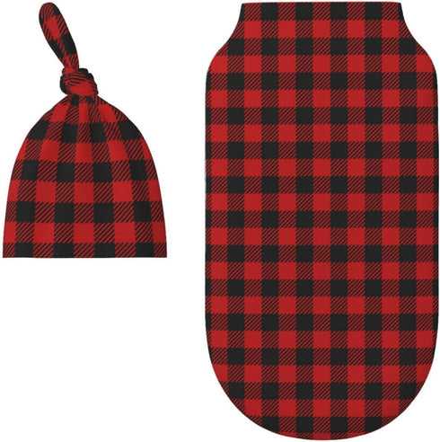 Christmas Checkered Swaddle Blankets Soft Receiving Blanket Baby Swaddle Wrap for Baby Girls Boys