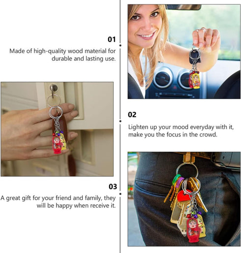 Toyvian 36pcs Key Chain Russian Doll Keychains, Miniature Babushka Doll Mobile Phone Charm Pendant