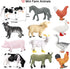 Realistic Farm Animal Figures Toys, 44 Pcs Plastic Playset with Mini Farm Animal Cake Toppers for Kids