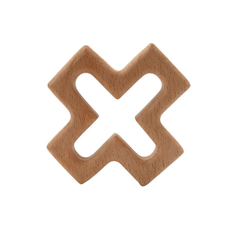 ARAKIERST 10pcs Organic Wood Cross Pure Natural Animal Shape Beech Wooden Handmade Grasping Pattern DIY Pacifier Chain