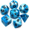 DND Polyhedral Dice Set: Blue & White 7-Die Set with Bag for Dungeon and Dragons D&D RPG