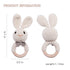 Youuys Wooden Baby Rattle Toys, Easter Bunny Rattle for Baby Crochet Bunny Rattle Toy Natural Wood, Shaker Rattle for Hand Grips, Boy Girl First Rattle Gift, Newborn Gifts (bunny)