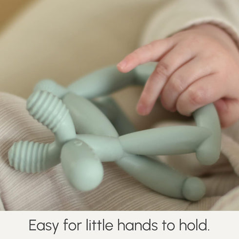 Smooch Rocking Teething Toys for Babies 0-6 Months, Easy to Hold Silicone Teether, Soothes Sore Gums (Clear)