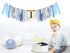 innerspark 1st set, Baby Boy Birthday Party Decorations by , Blue and Gold Ribbon High Chair Banner, Birthday crown