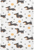 KICPOAY Fitted Crib Sheets Dachshund with Dog Paws Stretchy Portable Playard Sheets for
