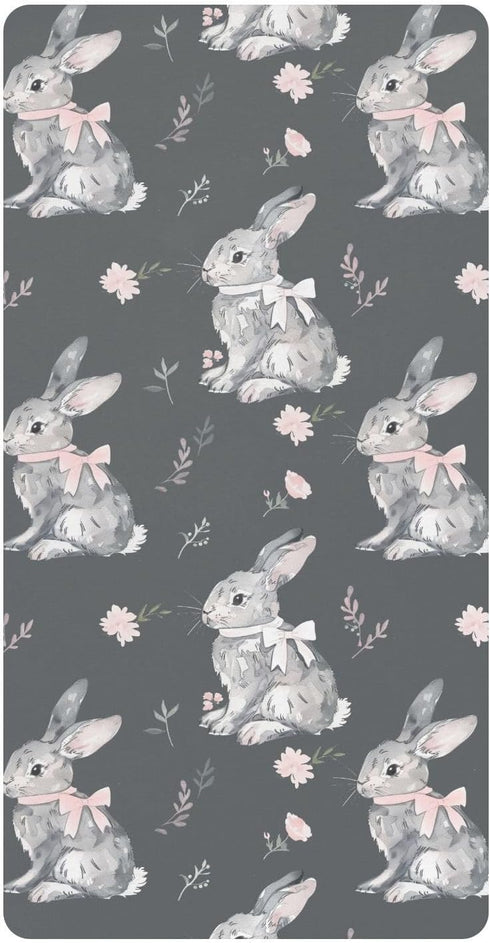 KICPOAY Bunny Bow Flower Easter Toddler Bed Crib Sheets Baby Crib Sheets Cover