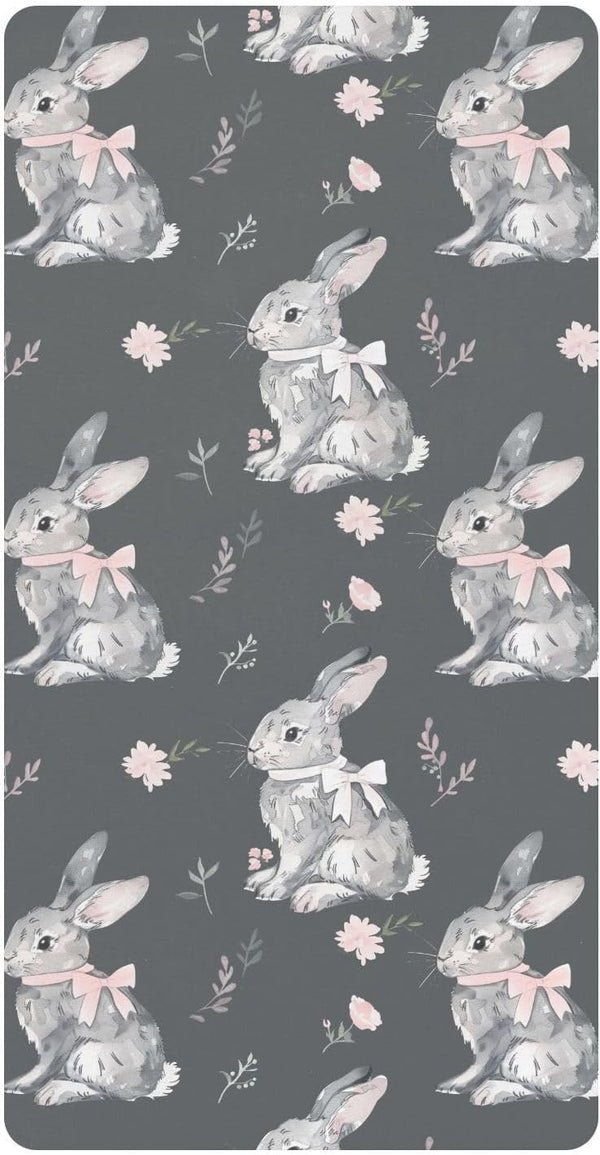 KICPOAY Bunny Bow Flower Easter Toddler Bed Crib Sheets Baby Crib Sheets Cover
