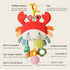 Vamotto 0-12 Crab Car Seat & Stroller Toy for Babies Months, Sensory Hanging Toy with Rattle, Mirror, Squeaker