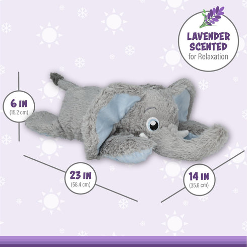 1i4 Group Jumbo Weighted Hugs by Warm Pals – Elephant – 4lbs – Cozy Microwavable Plush Toy