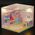 Kisoy Dollhouse Miniature with Furniture Kit, DIY 3D Wooden House Kit for Kids Adults Gift