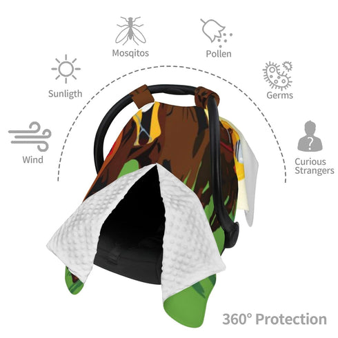 Zhbvncp Horse Racing Cartoons Baby Car Seat Cover & Breastfeeding Nursing Cover - Breathable Stretch Fabric Multi-Use