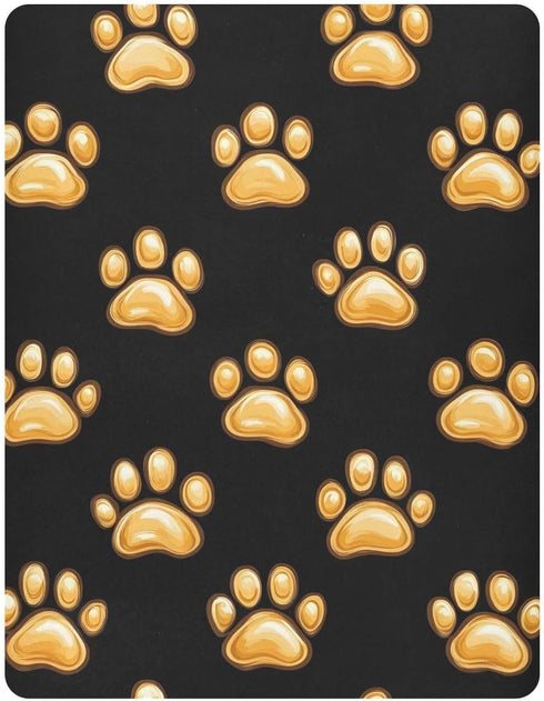 YANENDIE 39 27 Inch Dog Paw Prints Crib Sheets - Boys & Girls Cotton Crib Sheet for Standard Crib and Toddler