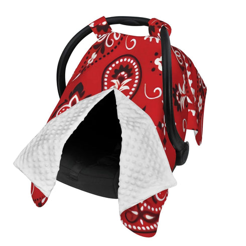 Hcpwzrf Red Redpaisley Boho Baby Car Seat Cover & Nursing Cover - Breathable