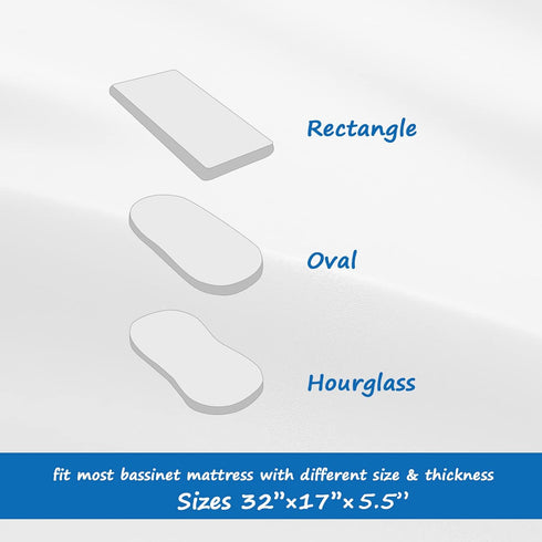 Satin Bassinet Sheet, Soft Silk Sheets for Baby Hair, Fitted for Oval and Rectangle Bassinet Mattress