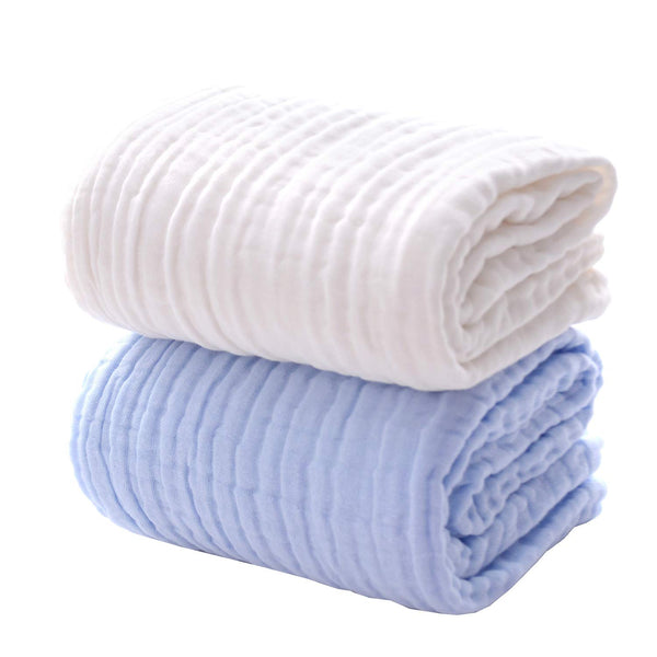 MUKIN Baby Bath Towels, Super Soft Cotton Receiving Blanket for Baby's Delicate