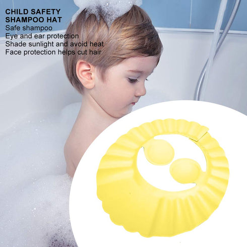 Srliya Baby Shower Shampoo Bath Cover Soft Adjustable Visor Hat for Toddlers Silicone Hair Sun Ear for Kids (Yellow)
