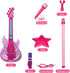 Set TAKIHON Guitar and Microphone for Kids,Guitar Toys with Music&Colorful Light,Adjustable Height Microphone