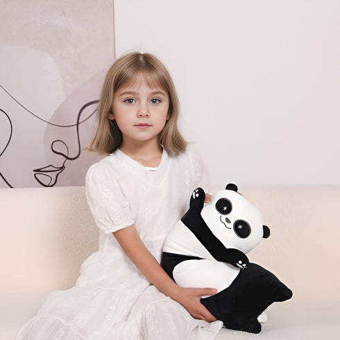 22 Inch Cute Giant Panda Bear Plush, Soft Body Pillow, Large Black Panda Stuffed Animal Gift for Kids