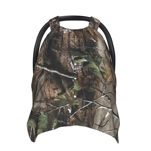 Zhbvncp Hunting Camouflage Tree Baby Car Seat Cover & Breastfeeding Nursing Cover - Breathable Stretch Fabric Multi-Use