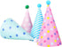 Beurio Party Hats with Pom Poms - Birthday Cone Hats 12 Pack for Kids Adults, Colorful Pastel